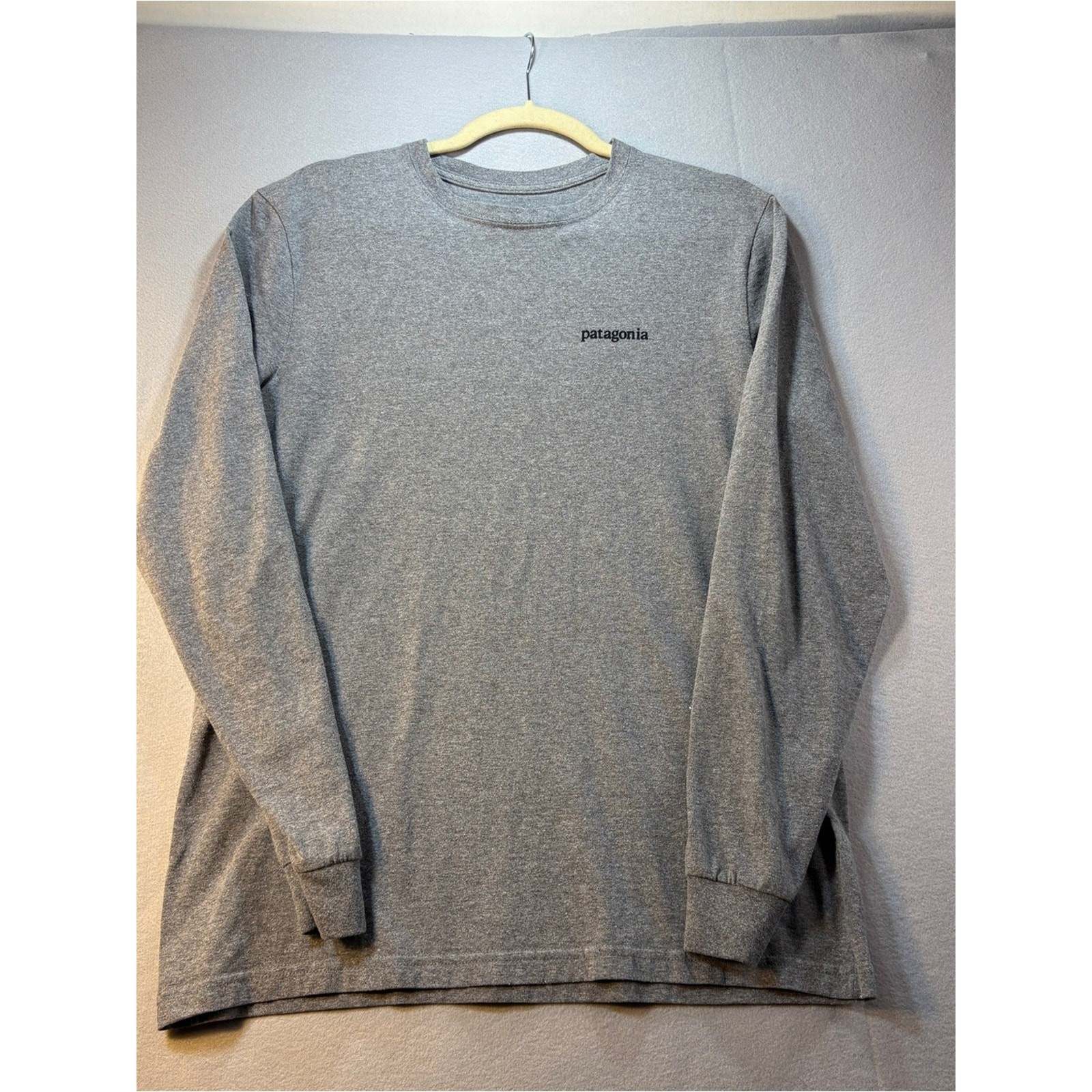 Patagonia Gray Long Sleeve Tee with Orange and Yellow Sunset Graphic gallery