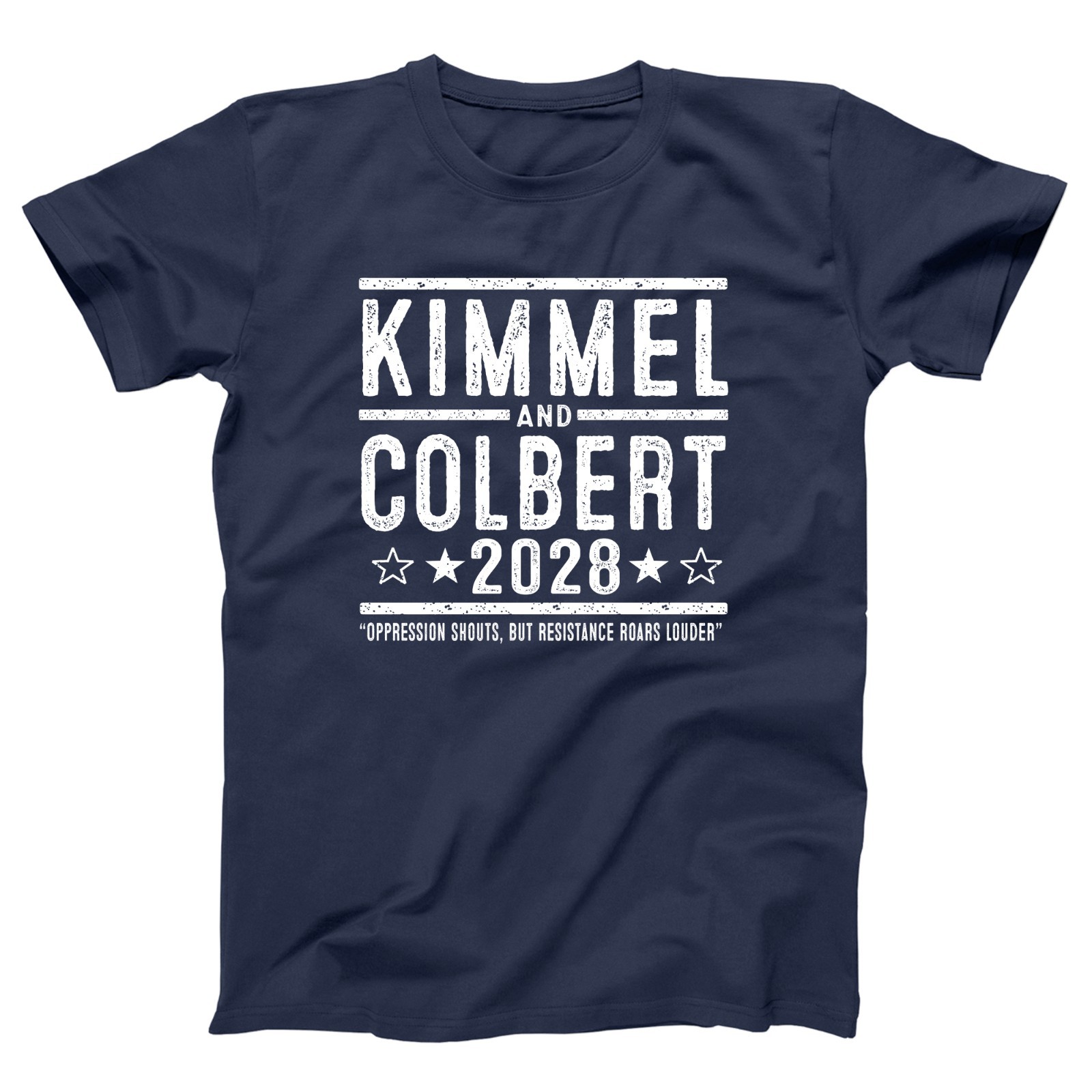 Kimmel and Colbert 2028 Election Campaign Dream Liberal Duo Xs-5x Unisex Tshirt gallery