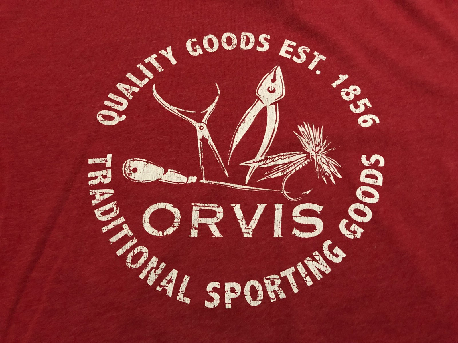 ORVIS CLASSIC COLLECTION T SHIRT MENS LARGE RED FLY FISHING SPORTING GOODS L gallery