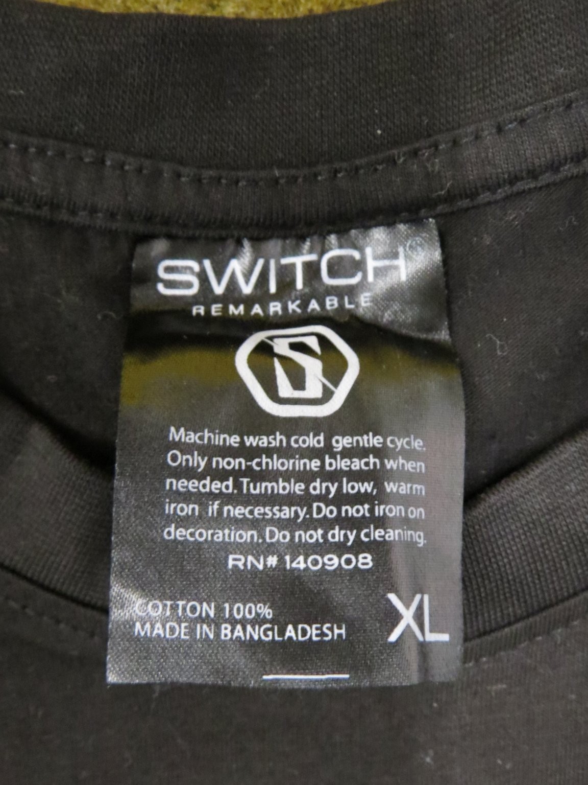 SWITCH REMARKABLE Men's Black XL T-Shirt Cotton Quilted Pocket Side Zippers gallery