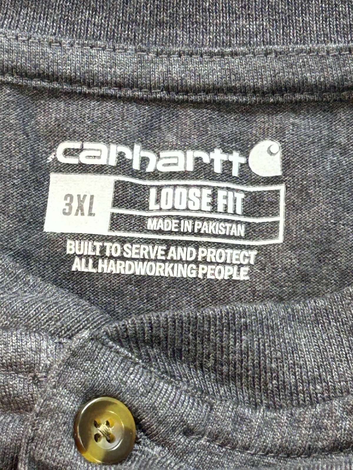 Carhartt Mens 3XL Short Sleeve Henley Loose Fit Work Wear 1 Pocket Construction gallery