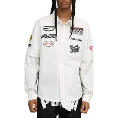PUMA Asap Rocky X Layered Pit Graphic Collared Long Sleeve Button Up Mens Size