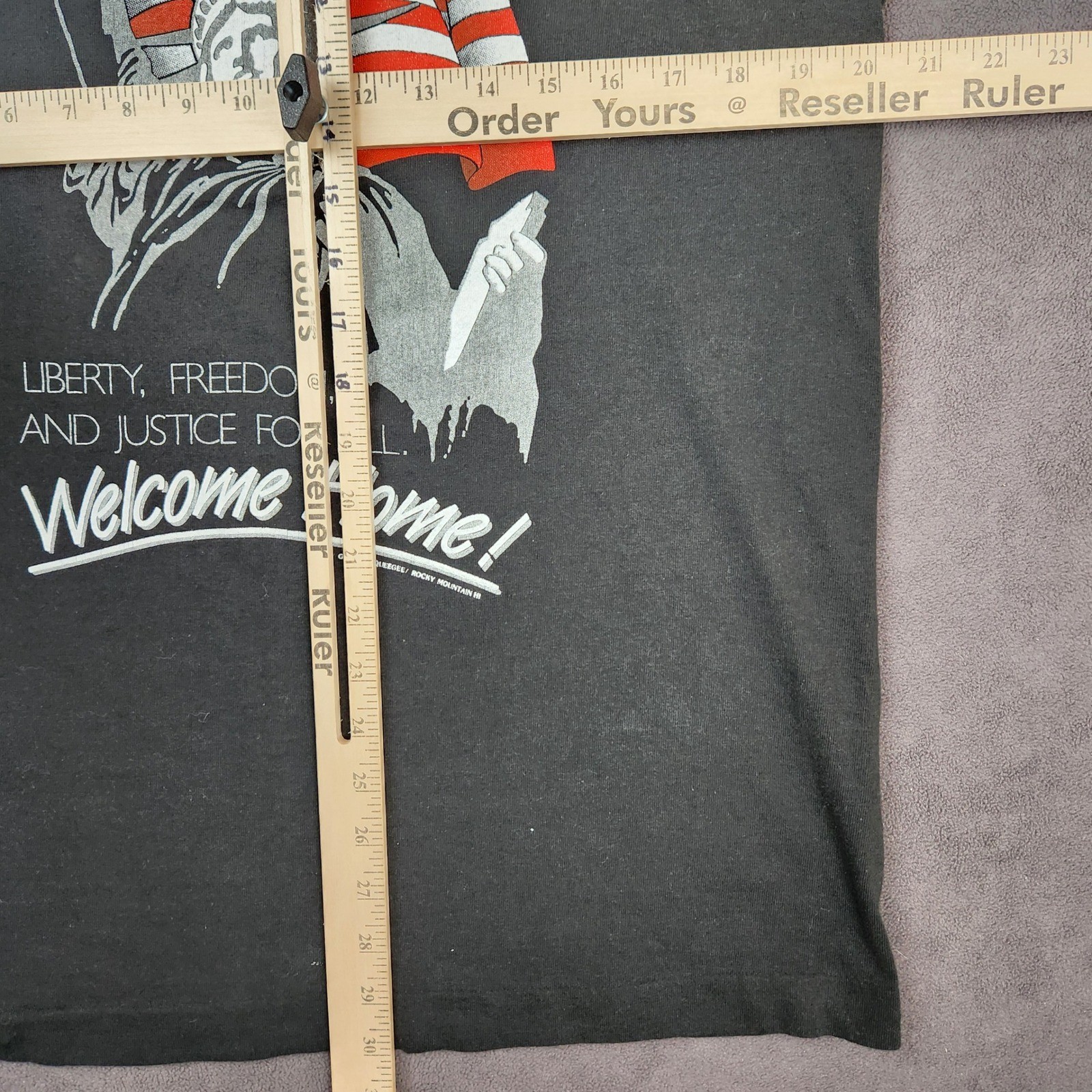 Vintage 1991 Welcome Home Statue of Liberty Graphic T Shirt Large Single Stitch gallery
