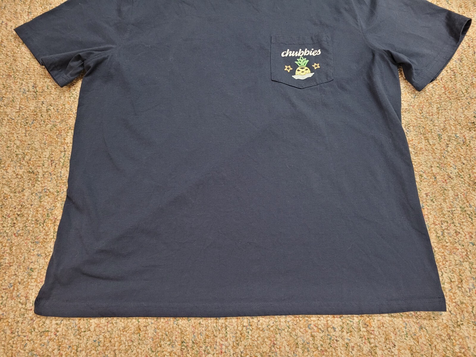 Chubbies Shirt Mens 2XL Blue Pocket Tee Logo Taco Weekend Neon Pineapple Casual gallery