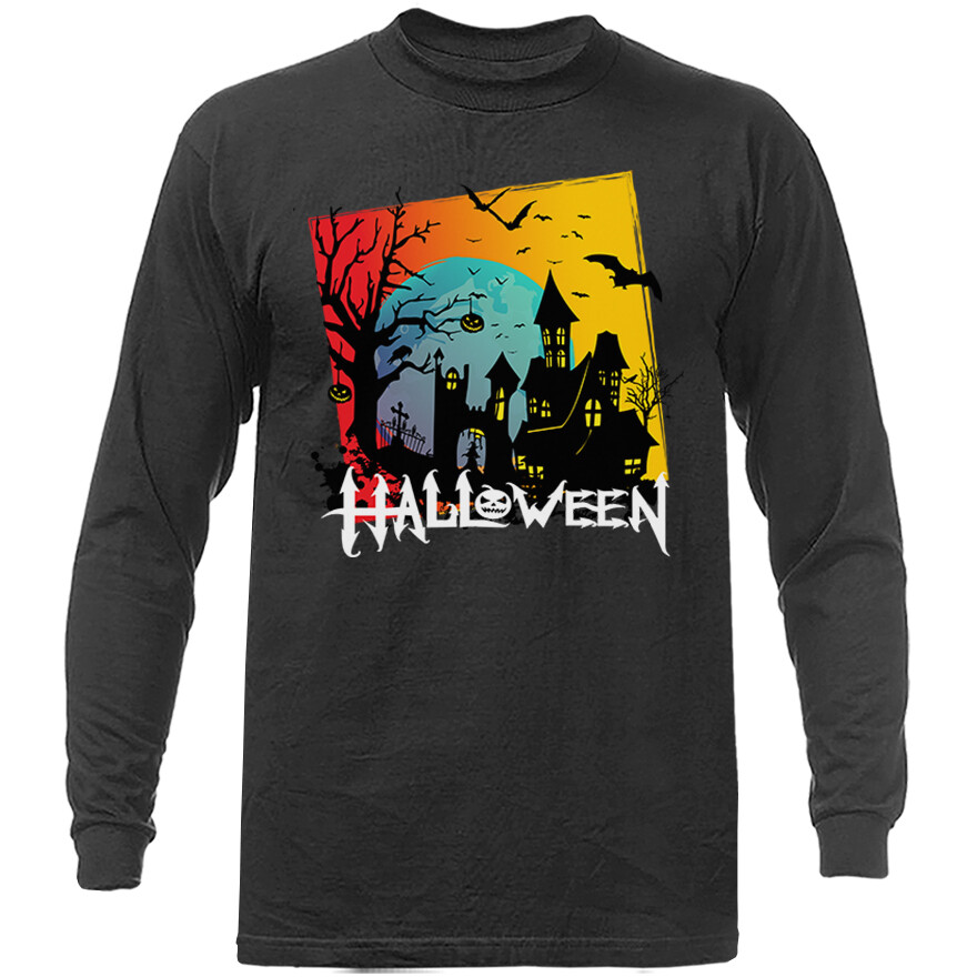 Halloween Costume Spooky Witches Pumpkin Ghost Graphic Long Sleeve
