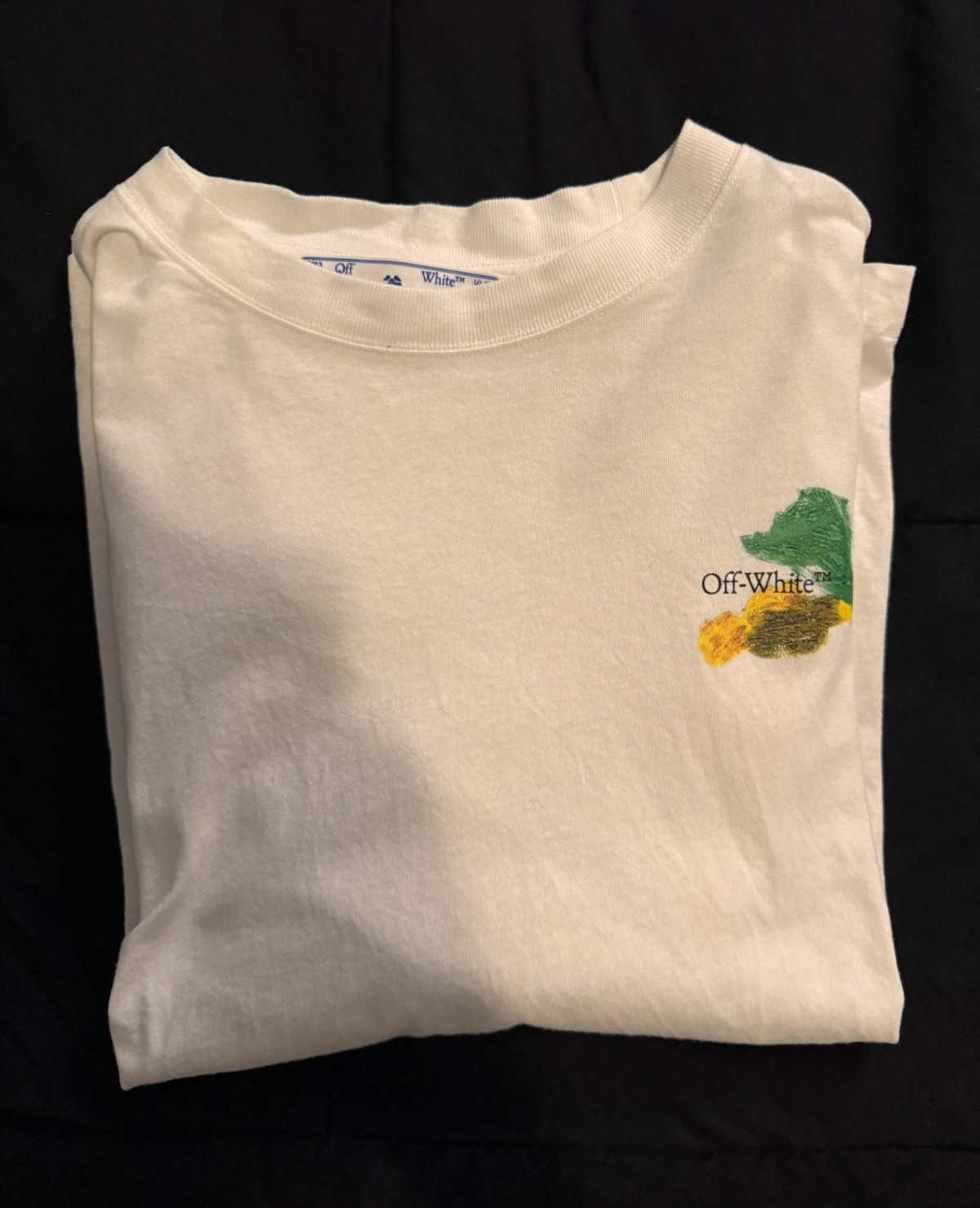 Off-White Men's White Graphic Print Crew Neck Short Sleeve Logo Tee L gallery