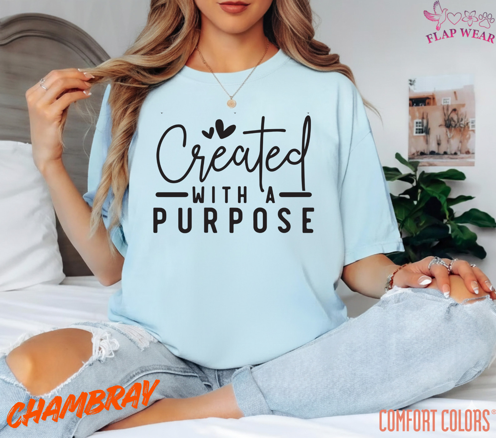 Unisex Created With A Purp T-Shirt, Men T shirt,Women T shirt Gift Christian Top gallery