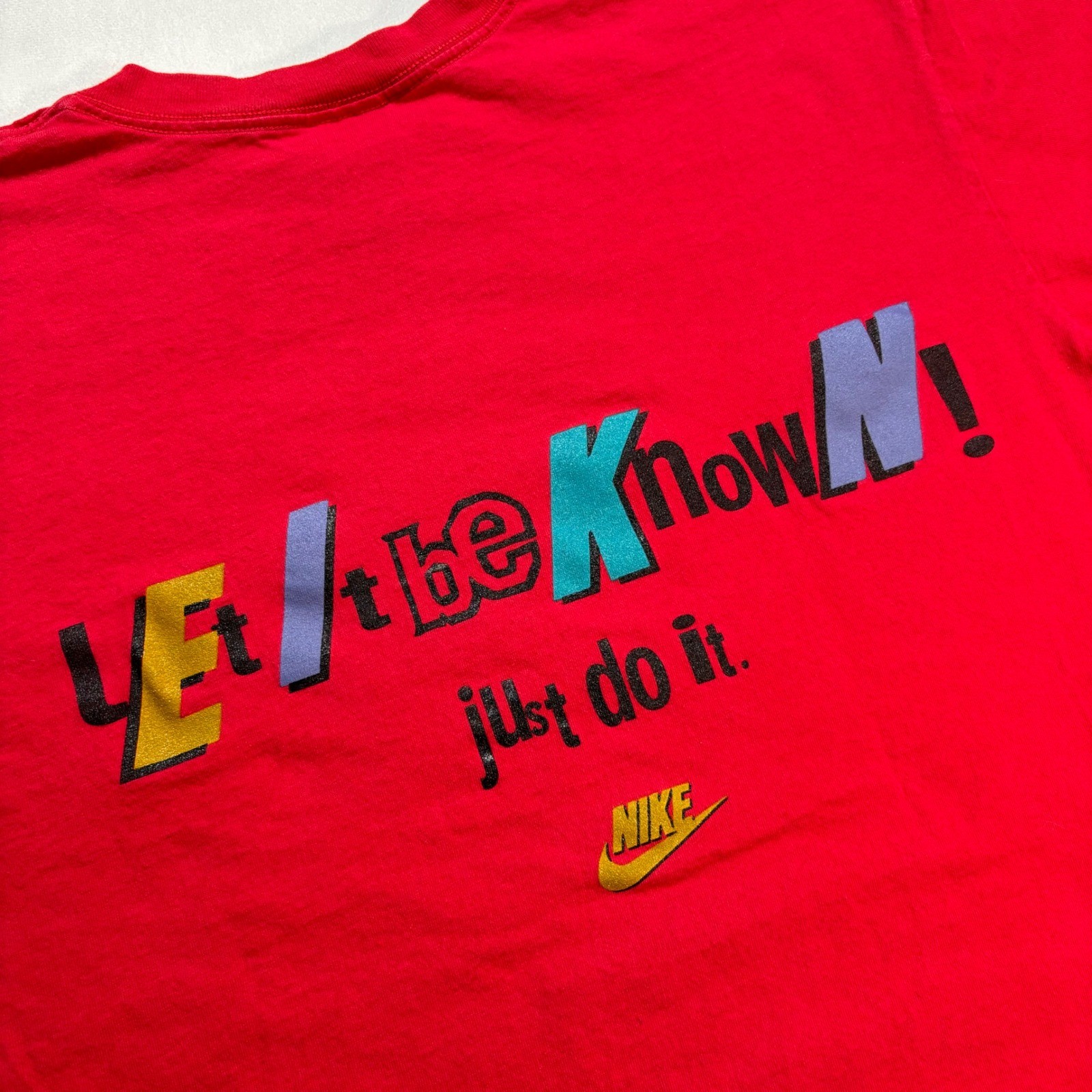 Vintage 90s Nike T-Shirt Men XL Red Def Jam Just Do It Graphic Single Stitch USA gallery