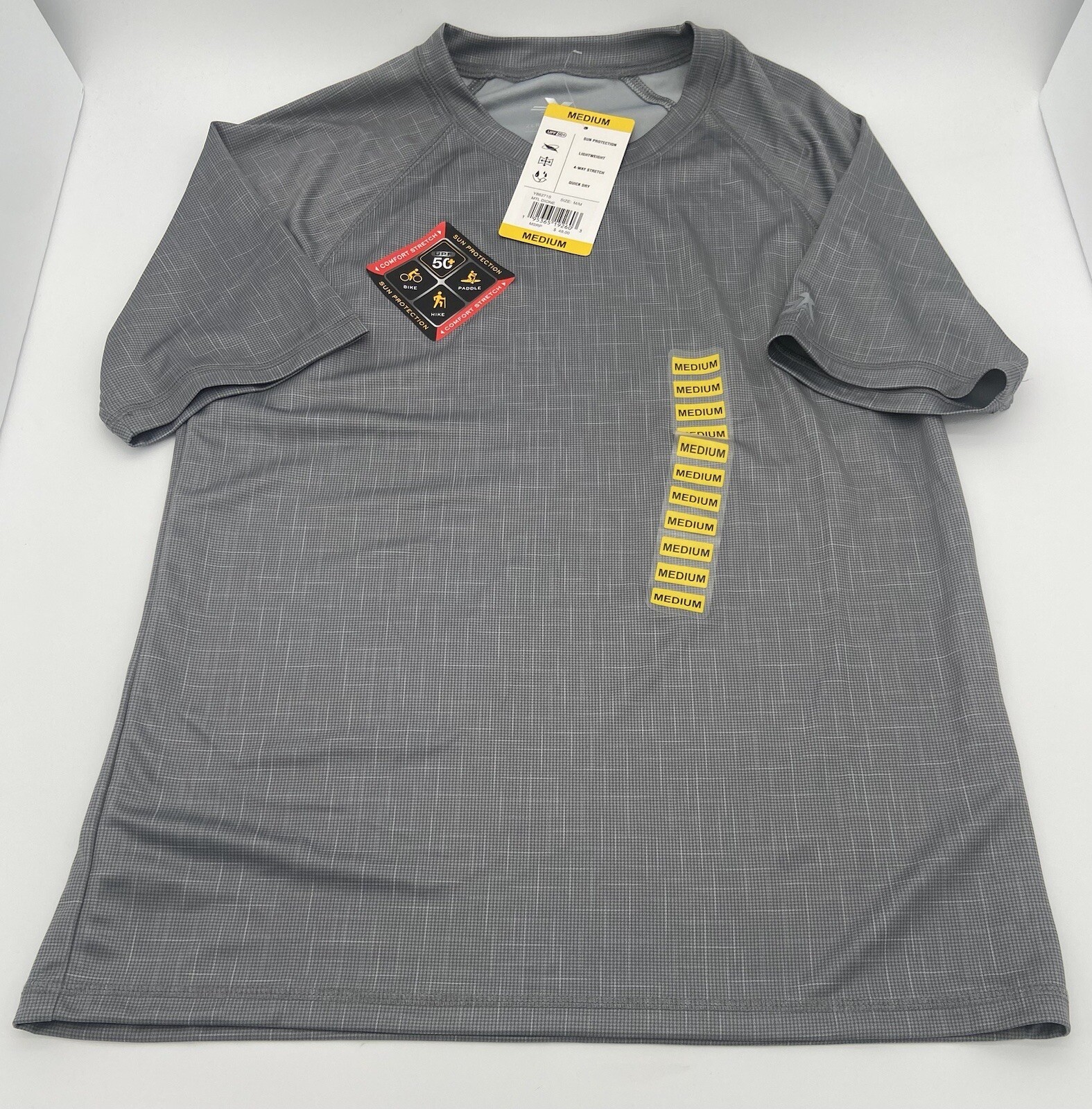 ZeroXposur Dry Fit Men’s T-Shirt Gray Medium Stretch UPF 50+ Active gallery
