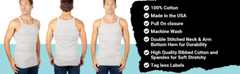 3 Packs AC Basics Men’s G-unit Style Cotton Tank Square Cut Muscle Rib A-Shirts