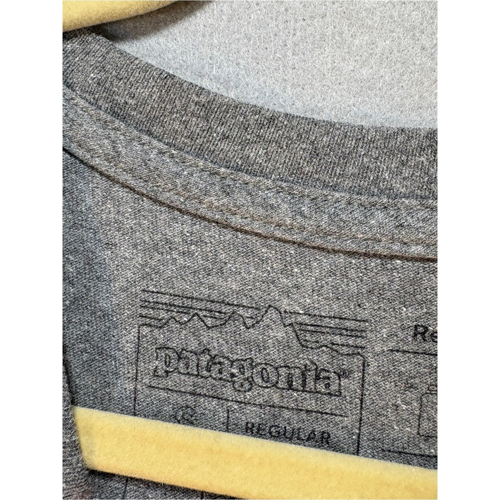Patagonia Gray Long Sleeve Tee with Orange and Yellow Sunset Graphic gallery