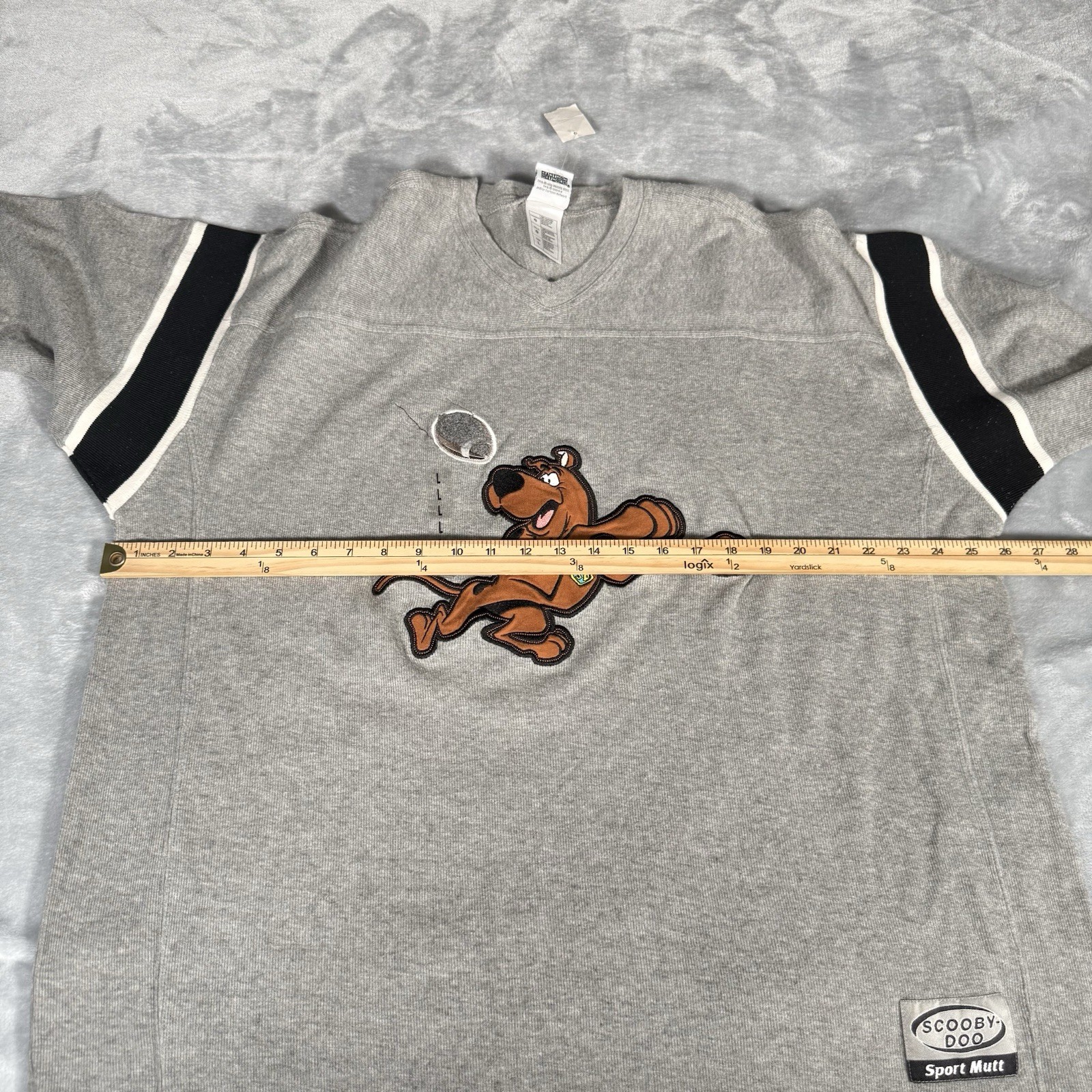 Vintage Scooby Doo Football Knit Jersey Mens XL Oversized Baggy Fit V-Neck 90s gallery