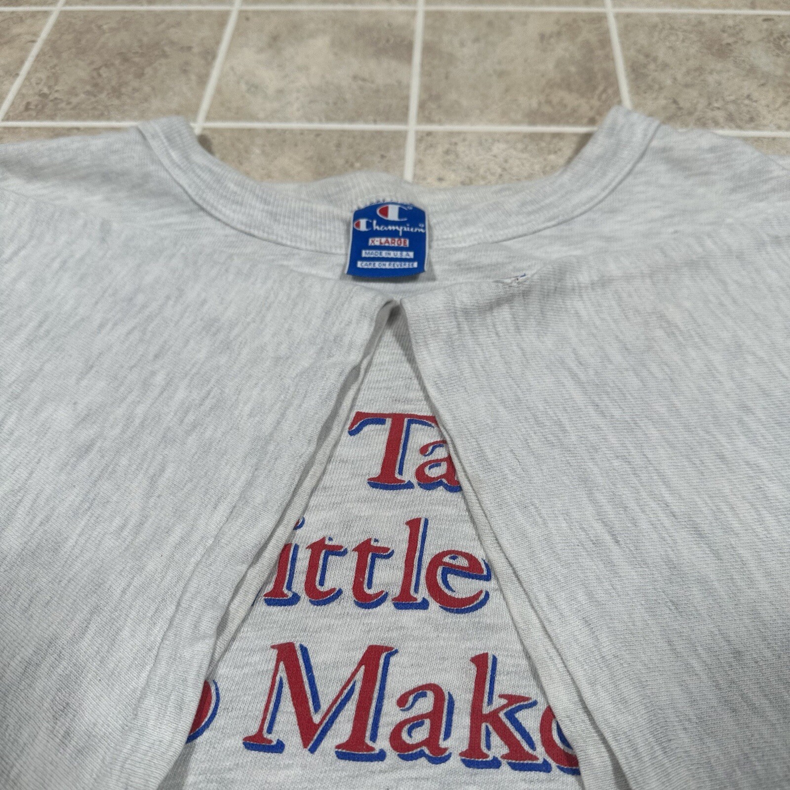 Vintage USA Made It Takes More To Make A Champion Single Stitch T-Shirt Grey XL gallery