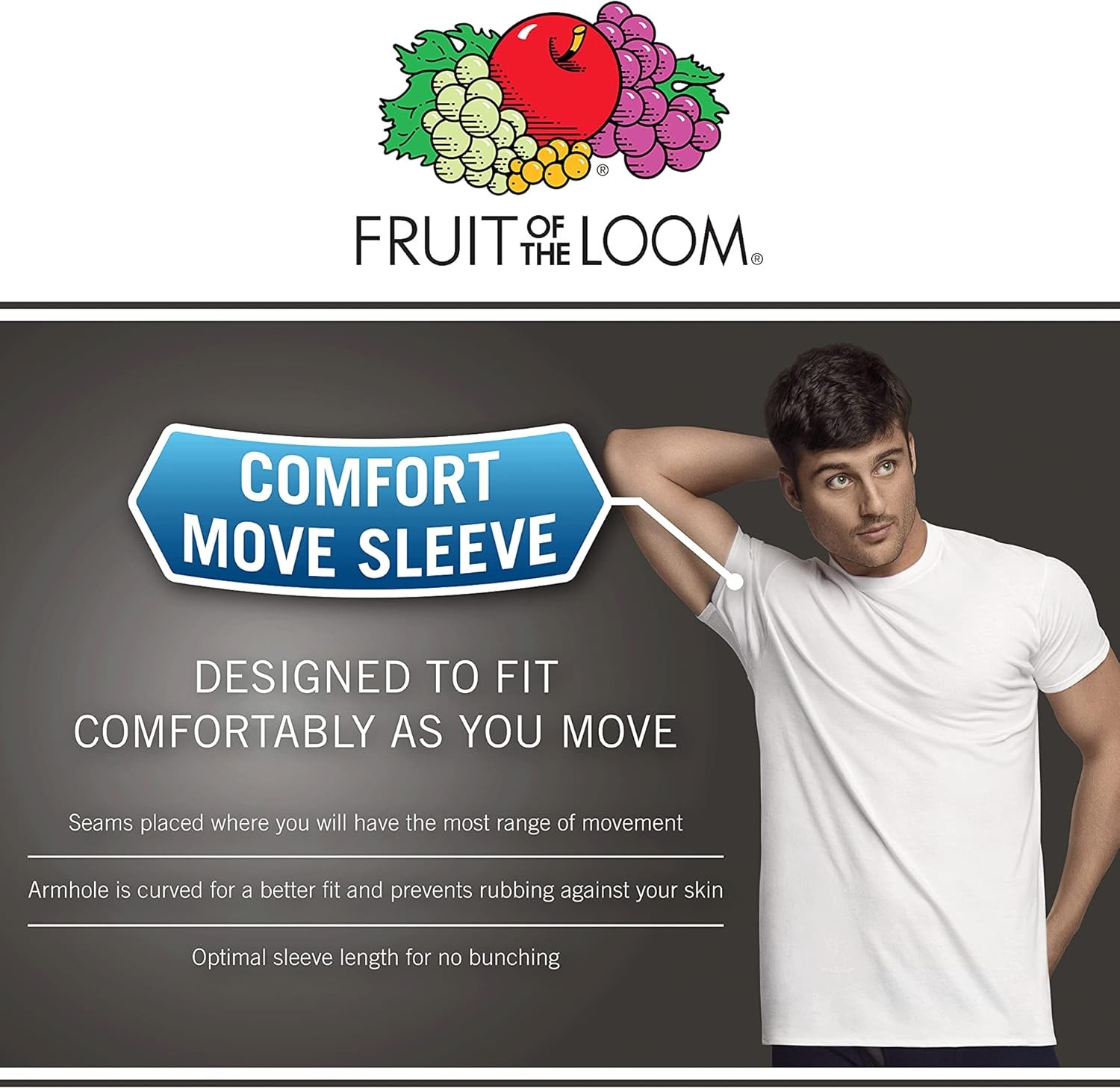 Fruit of the Loom Men's Pocket Tee Large, Colors May Vary - 6 Pack - gallery