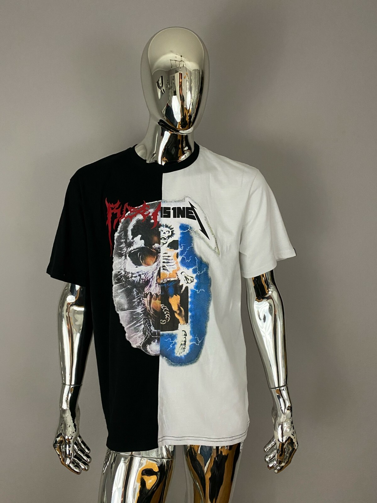 New Rise As 1ne Black And White Graphic T Shirt Size L