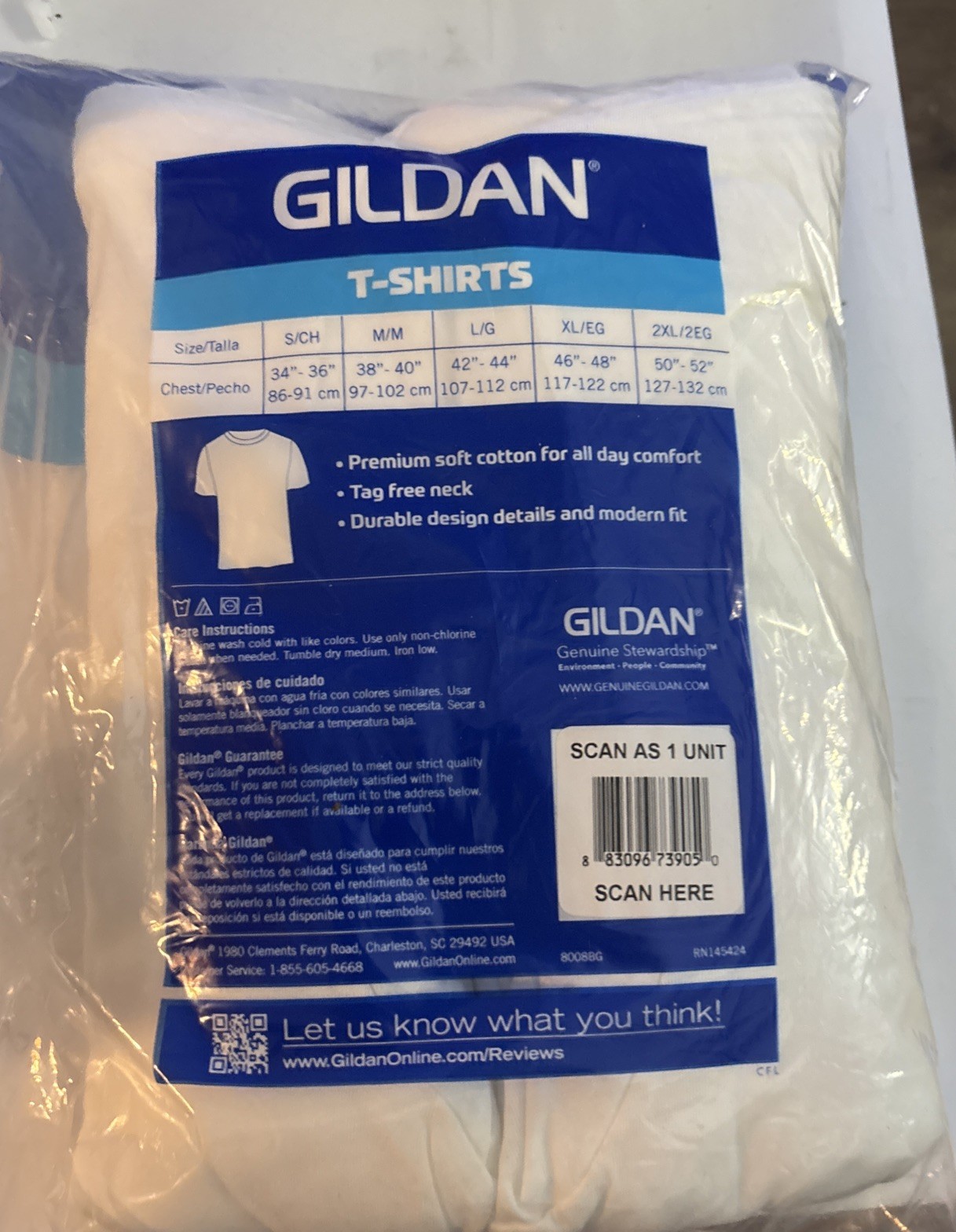 Gildan Mens White 6 Pack Tag-Free Basic T-Shirts Size Small (34-36) NEW In pkg gallery