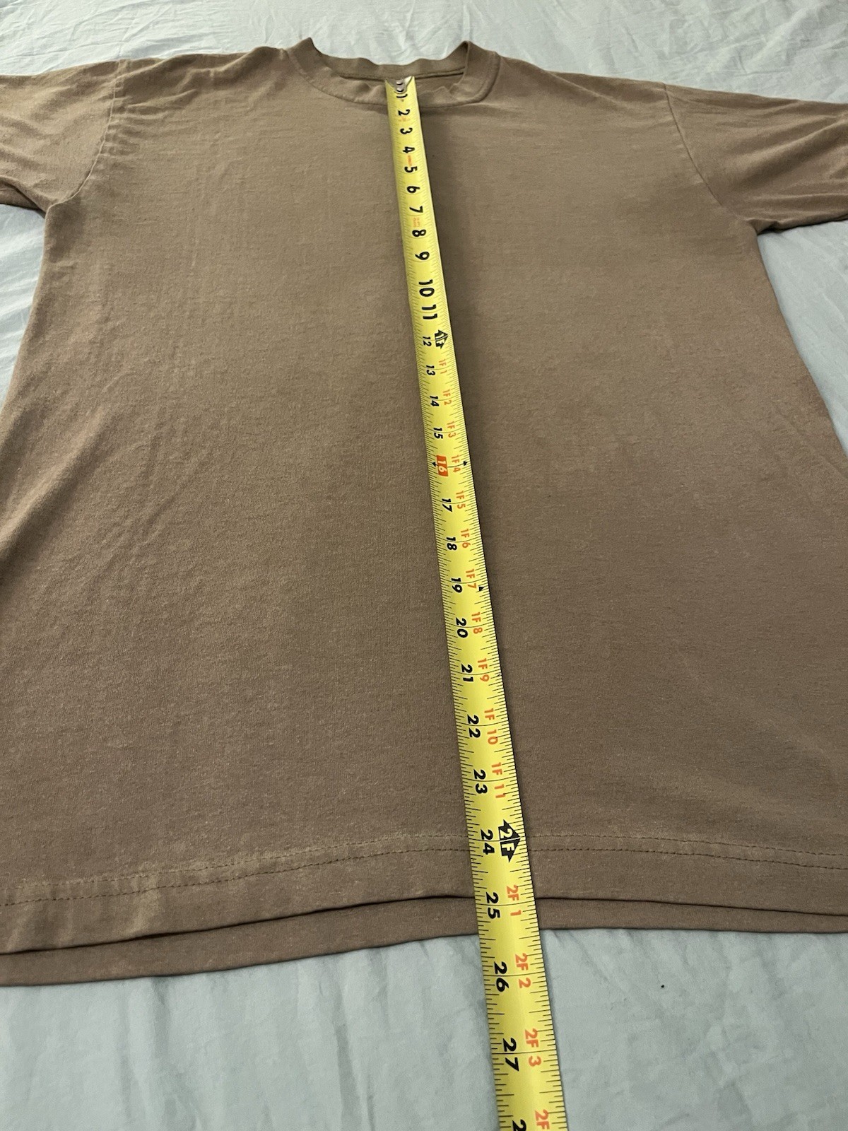 Vintage 2000s 90s 80s Tan Brown Blank Small Shirt Single Stitched Y2K grunge gallery