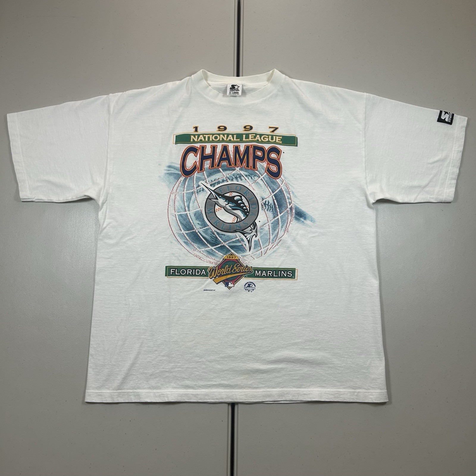 VTG 90s Florida Marlins Shirt Size XL Starter 1997 National League Champions MLB gallery