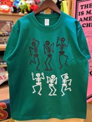 Brand New Dancing Skeletons Green or Orange 90s Vintage-Style Graphic T-Shirt