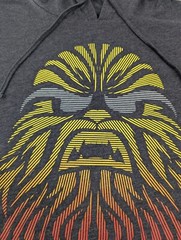 🔥 Chewbacca Star Wars Hippie Trippy Short Sleeve Hooded Shirt Men’s Large Slim