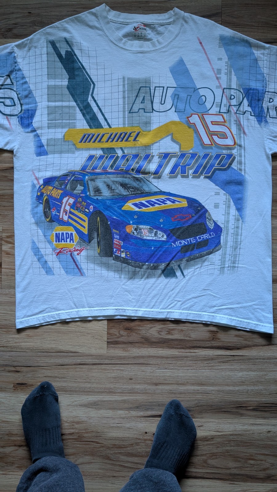 Vintage Michael Waltrip NAPA Racing T Shirt Mens L #15 All Over Print Graphic gallery
