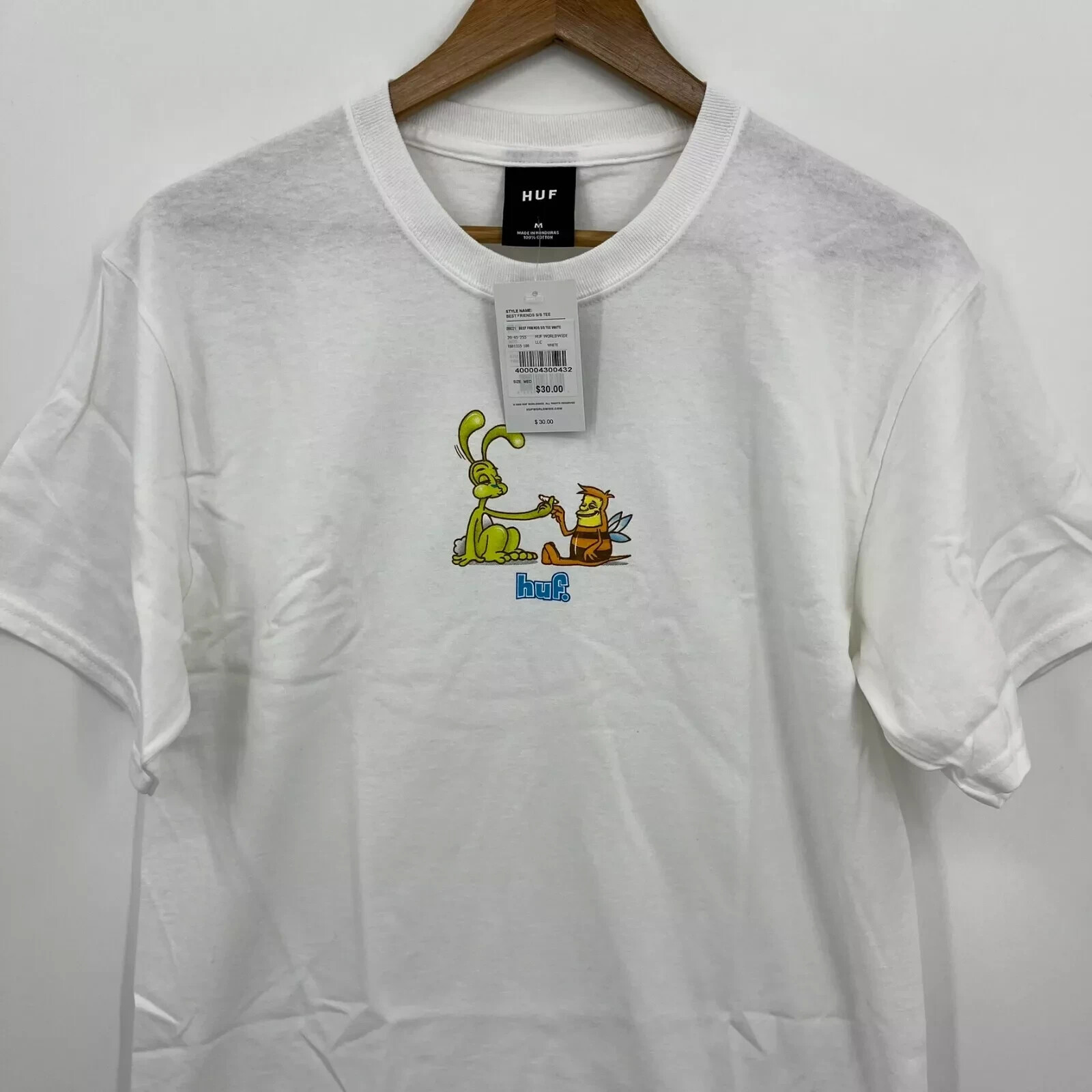 HUF Worldwide T-Shirt Men's Size M White Best Friends Graphic Logo New NWT gallery