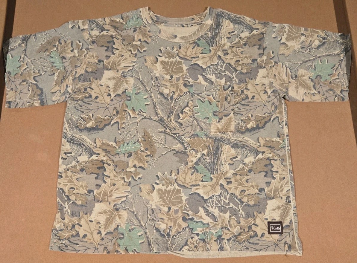 VTG Walls Realtree Camouflage Pocket T-Shirt Mens 2XL Made in USA Single Stitch