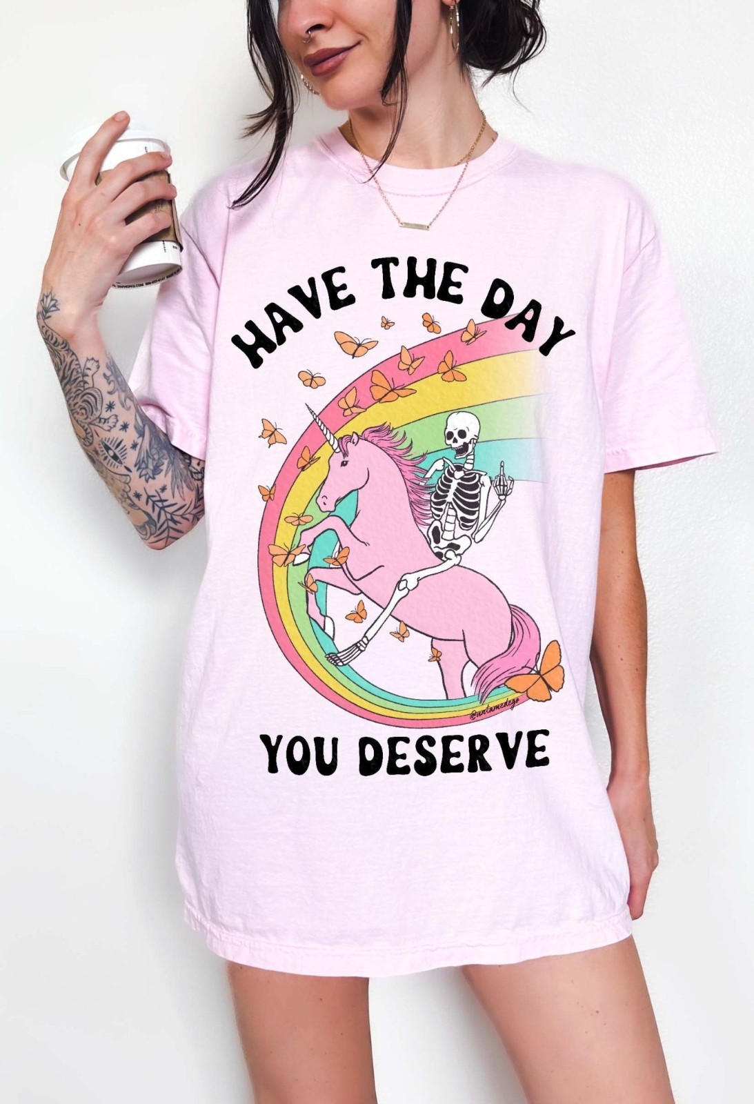 Have The Day You Deserve Funny Sarcastic Quote Graphic Tee Shirt gallery