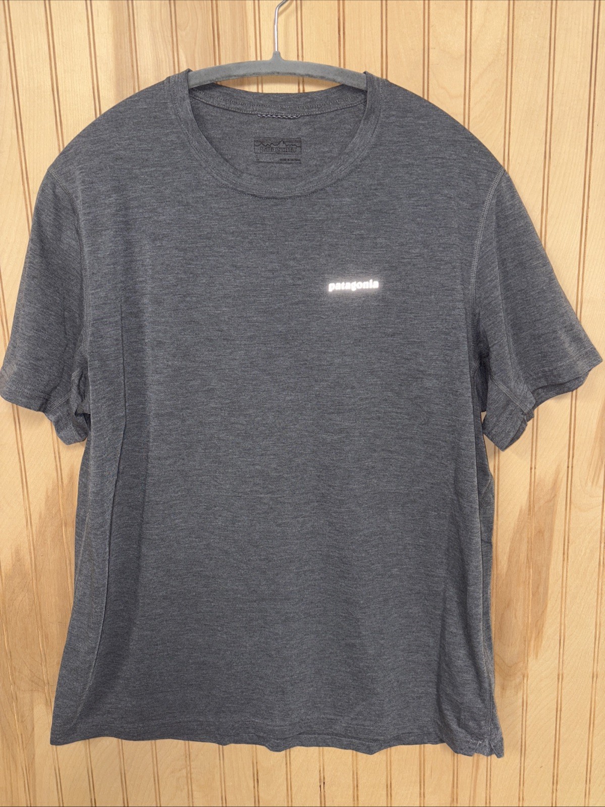 Patagonia Men’s Fitz Roy Bison Responsibili-Tee 100% Recycled Gray Large