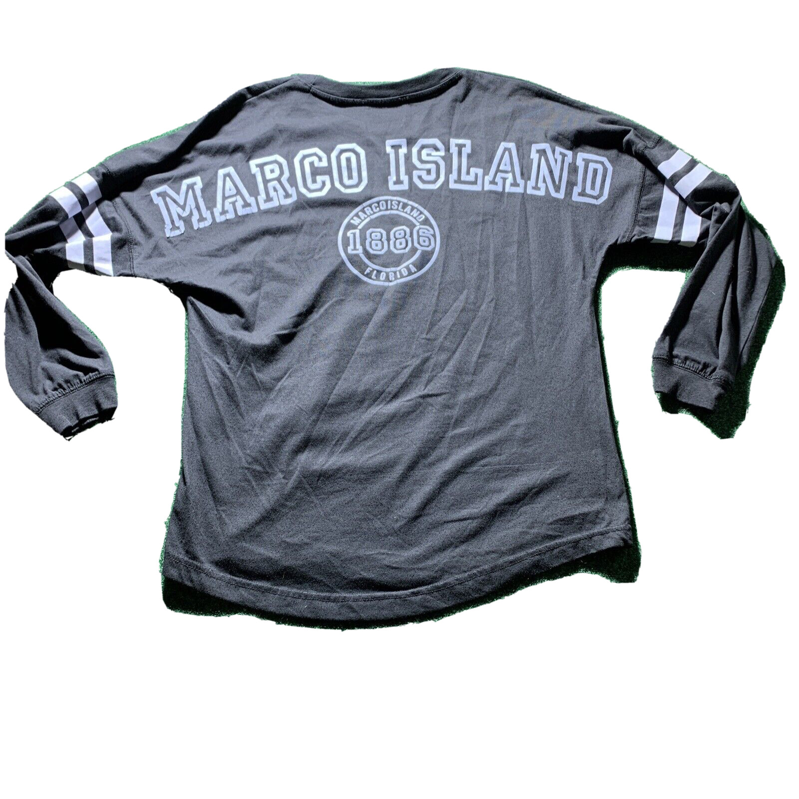 Florida Miami MARCO ISLAND Shirt MEDIUM Black Long Graphic Spirit Jersey Style