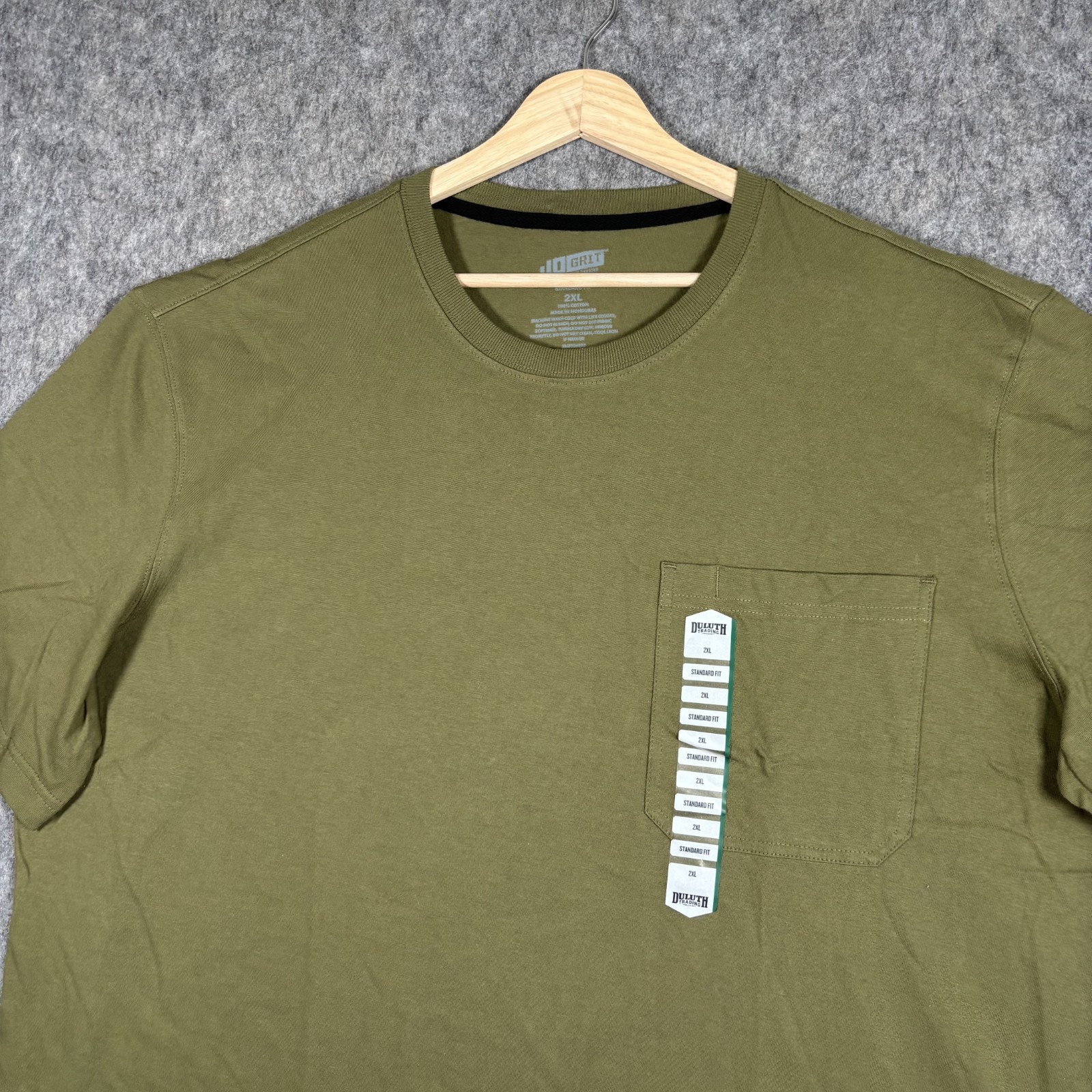 Duluth Trading 40 Grit T-Shirt Men's XXL Short Sleeve Cotton Green Pocket New gallery