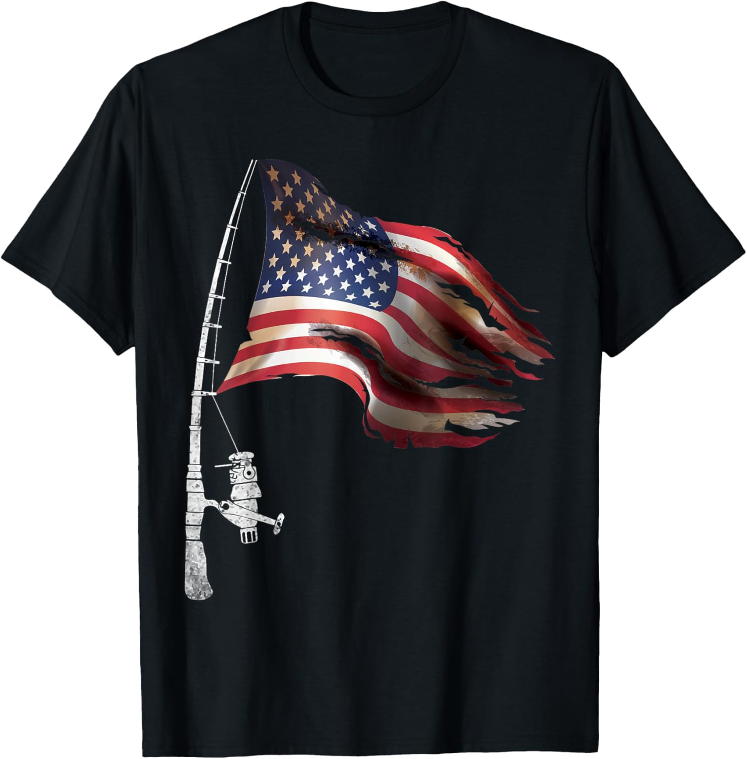 Fishing American Flag Fisherman Patriotic Day 4th of July T Shirt gallery