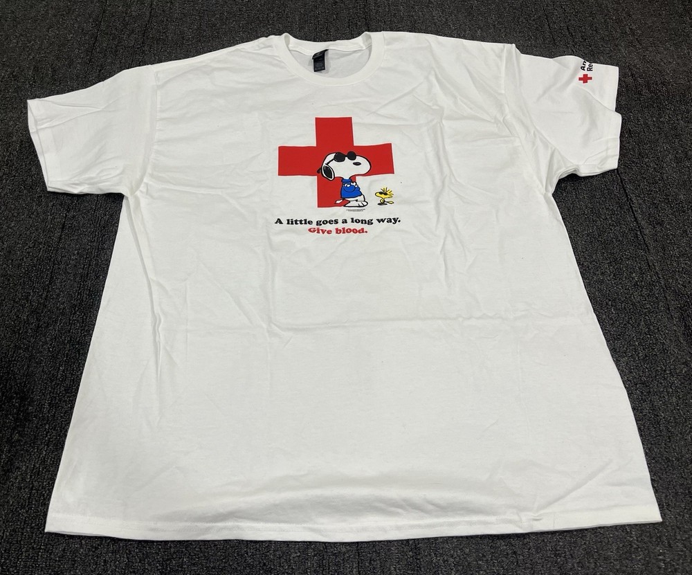 American Red Cross Snoopy Joe Cool Give Blood White T-Shirt Mens Size 2XL