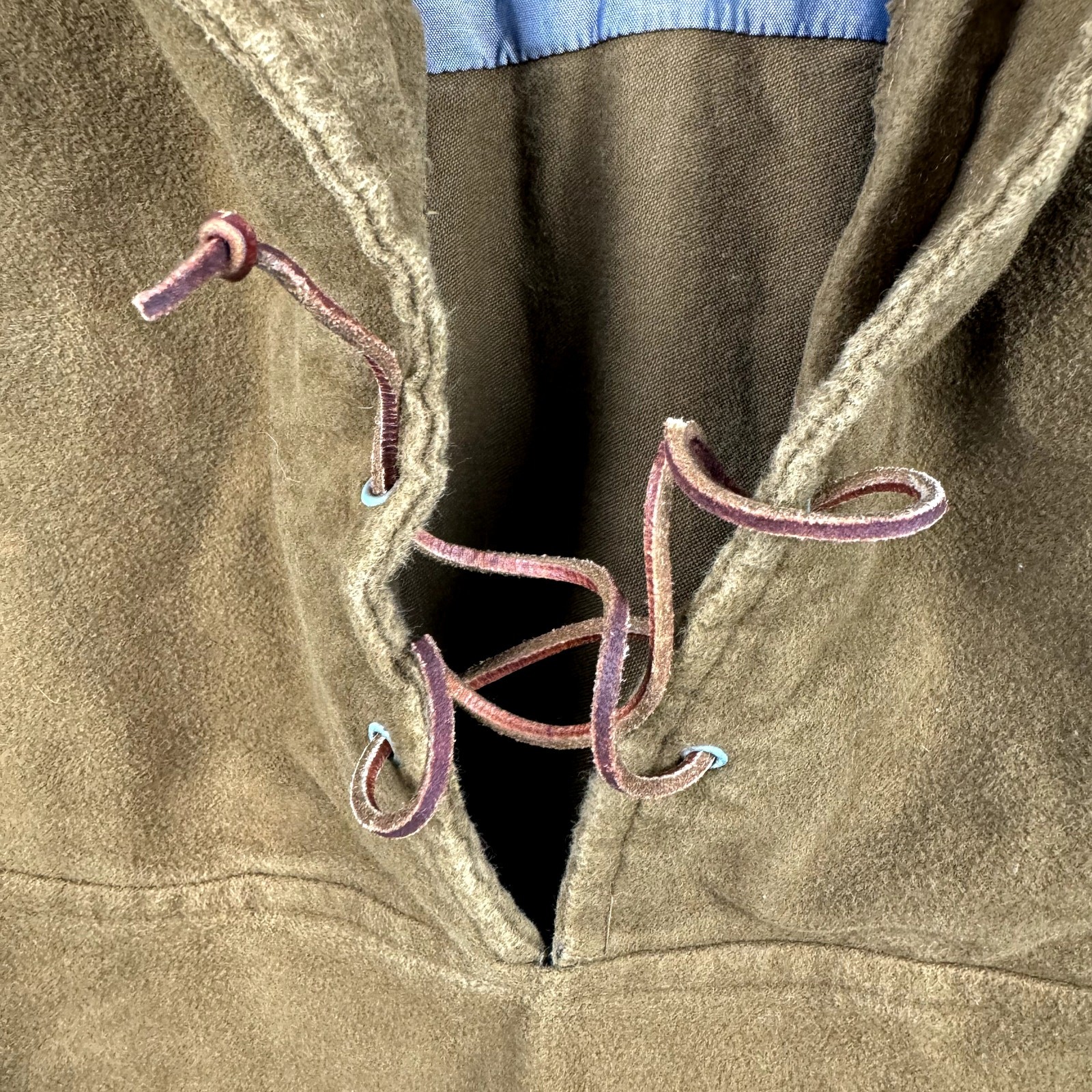 Bow n Arrow Sportswear Shirt Size XL Brown Lace Up Pullover Western Atomic 50s gallery