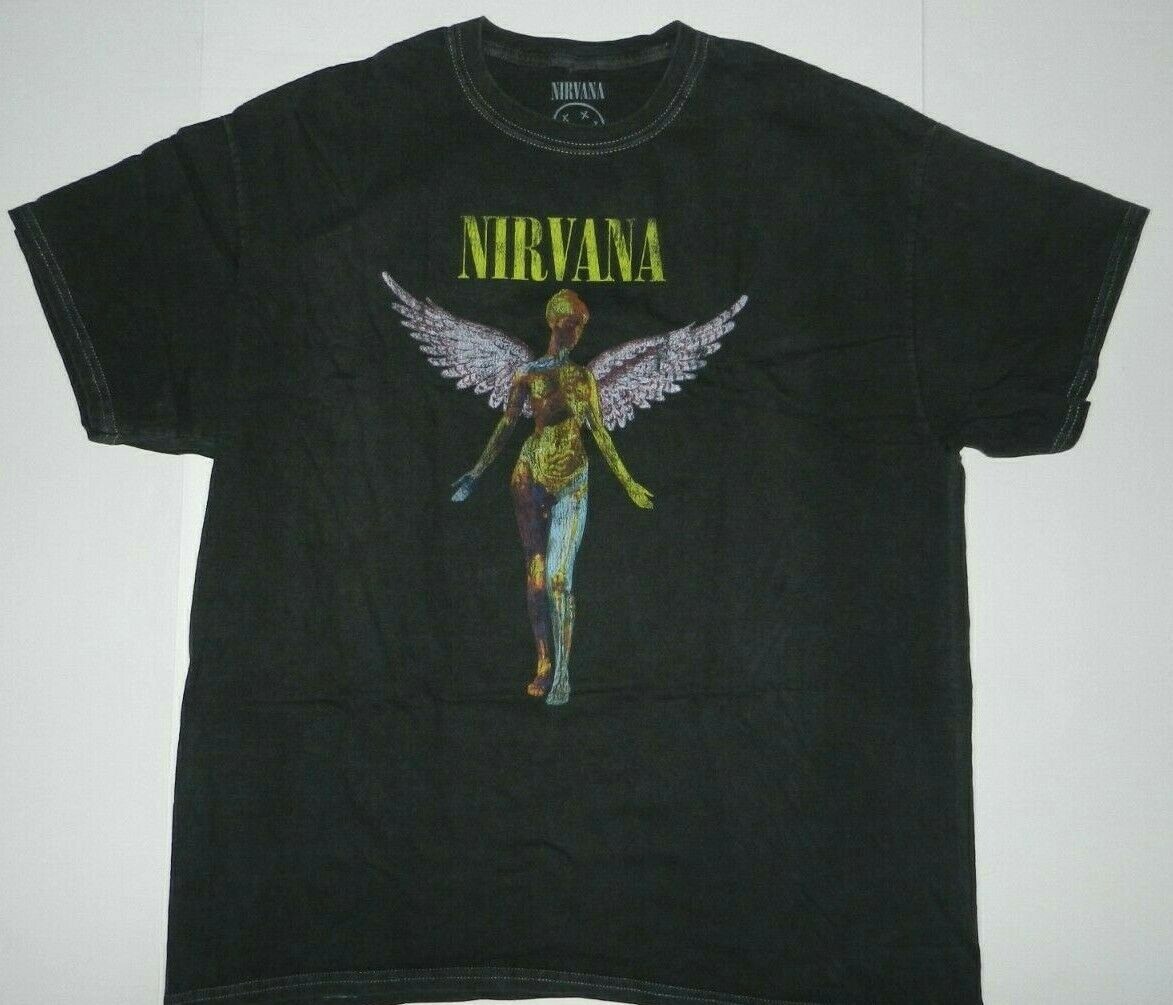 Nirvana Band In Utero Angel Overdyed Tee Shirt New