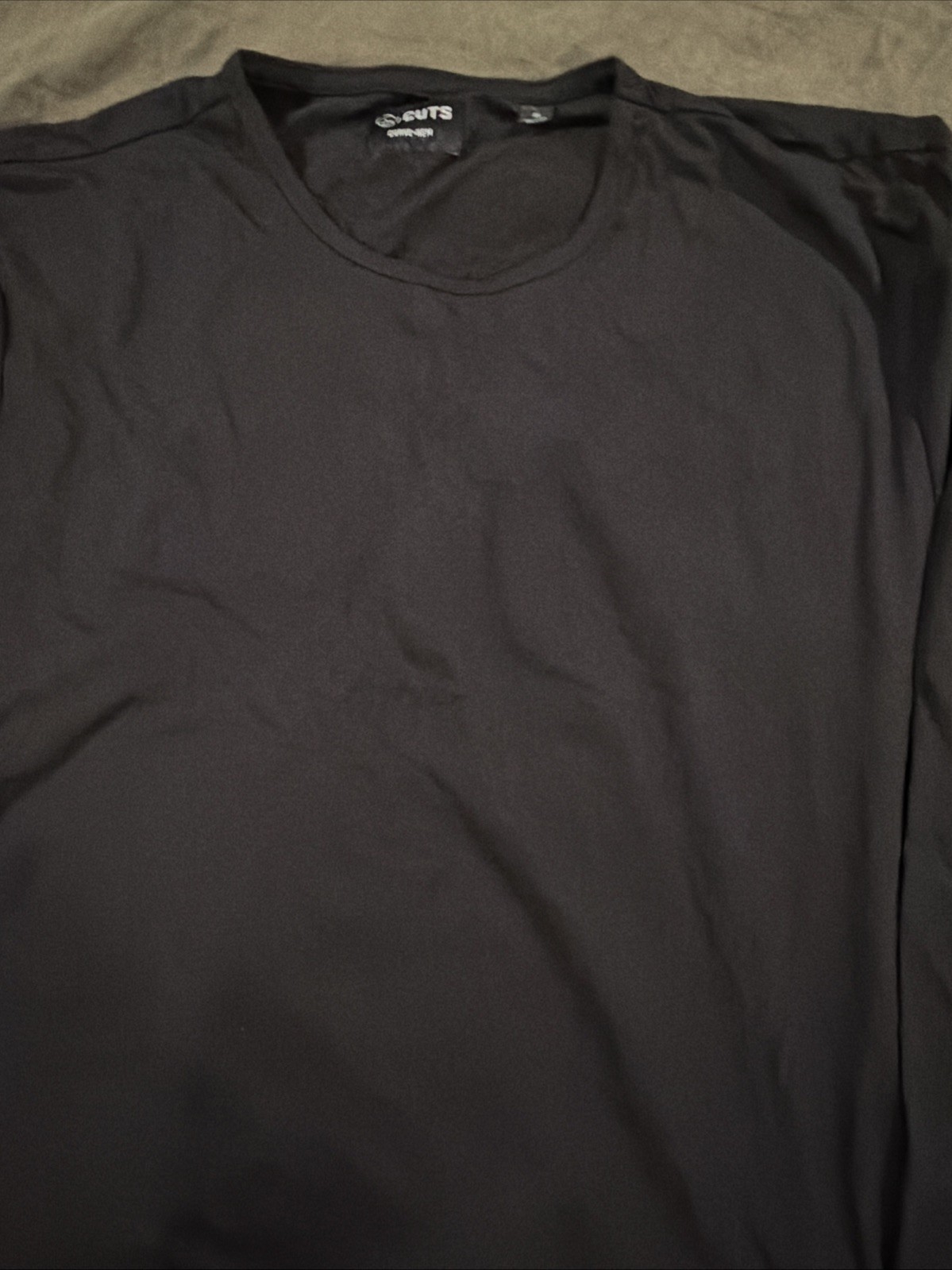NWOT Cuts AO Men's XL Long Sleeve Crew Curve-Hem Black Tee- $64 Retail! gallery