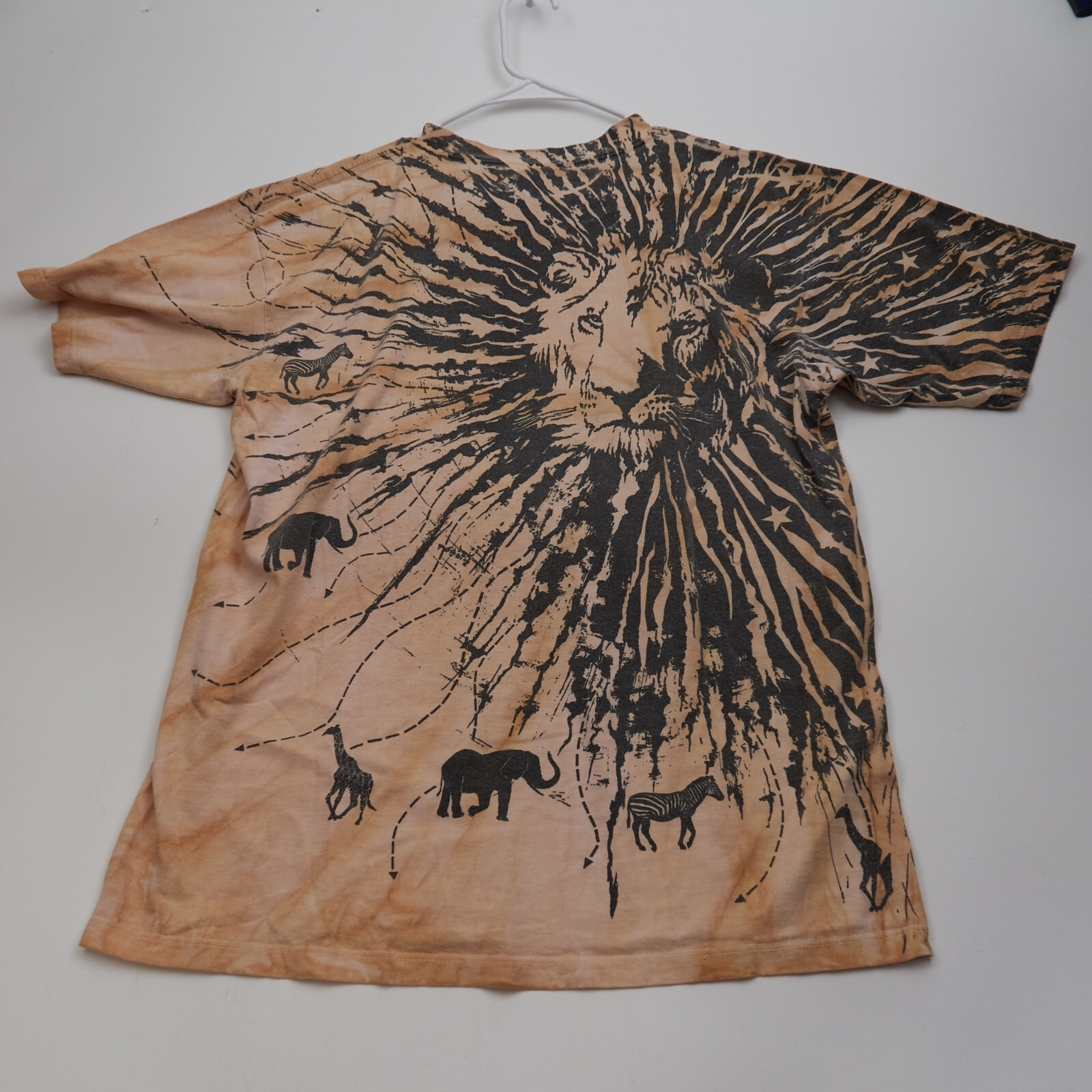 Vintage All Over Print Lion Tie Dye Made In USA Size Large gallery