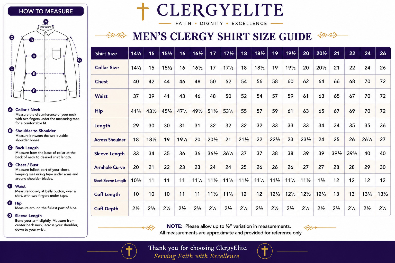 Men's Navy Clergy Shirt Roman Collar Long Sleeve Pastor Priest Church Wear gallery