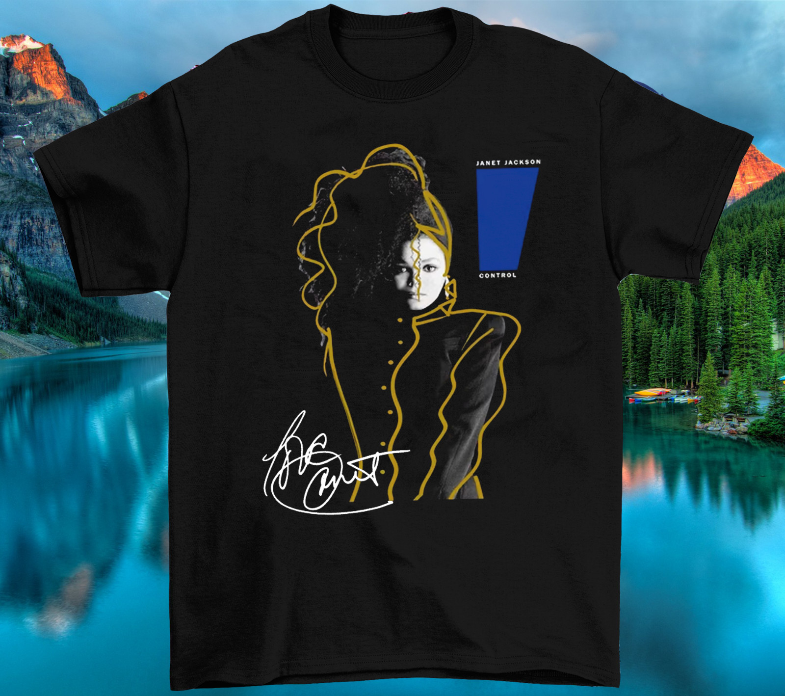 Janet Jackson Signature Heavy Cotton Black All Size Classic Shirt