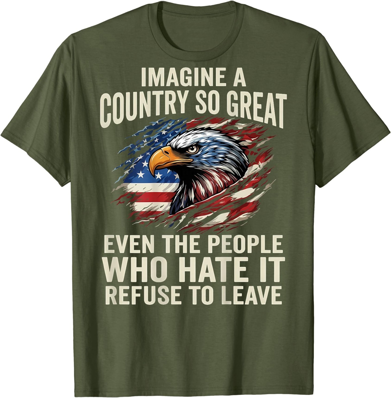 (ON Back) Retro Imagine A Country So Great Even The People T-Shirt gallery