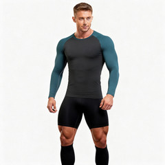 2 Packs Men’s Compression Shirts Long Sleeve Athletic Workout Gym Active Sports