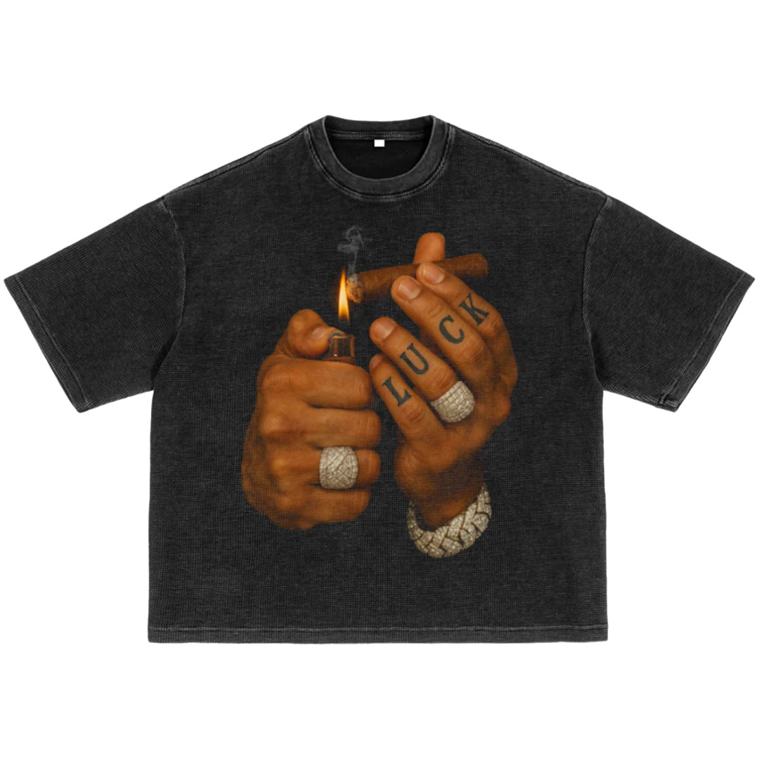 Luck Light Up Pack Waffle-Texture Washed Boxy T-Shirt