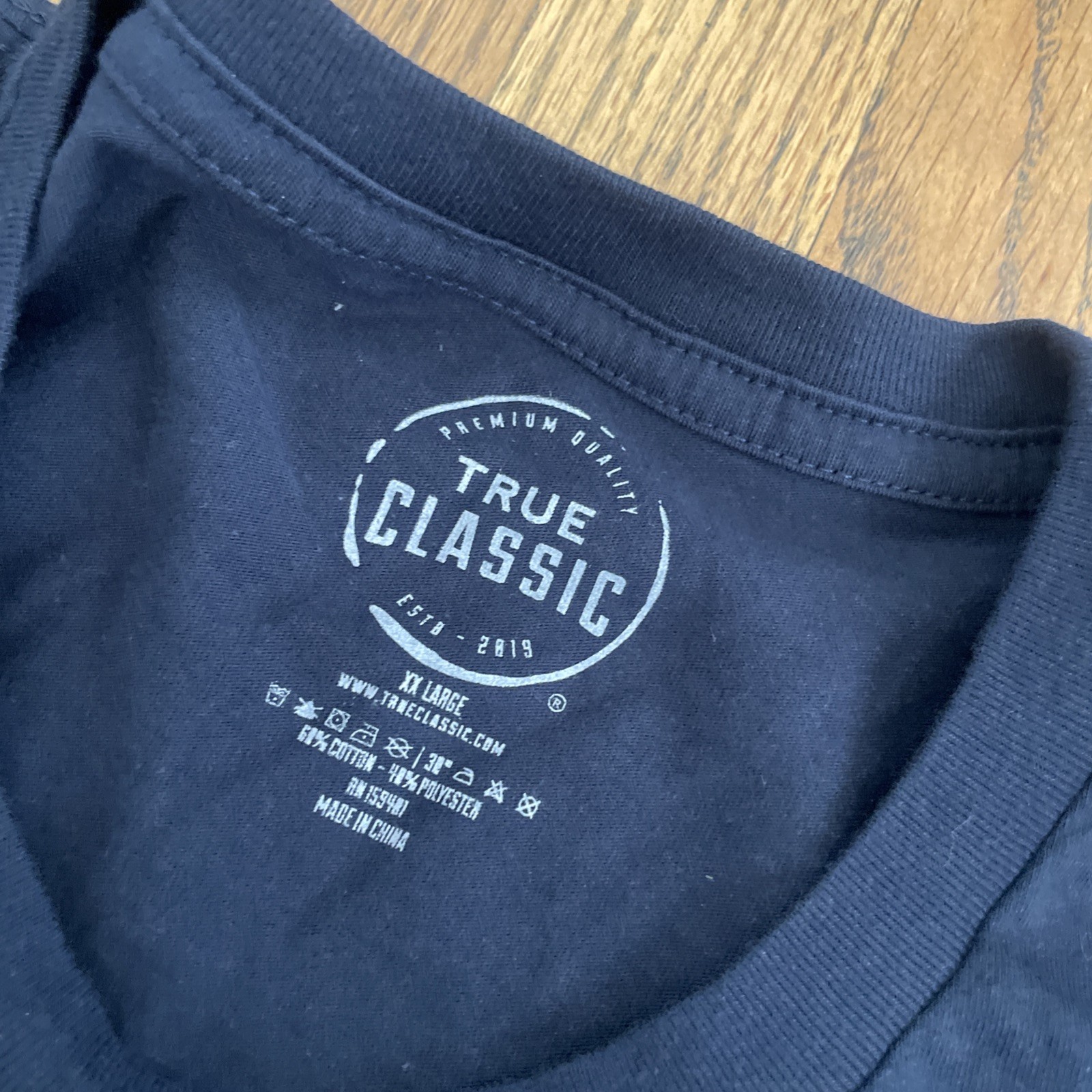 True Classic Premium Quality Crew Neck Tee T Shirt Mens NAVY BLUE XXL 2XL gallery