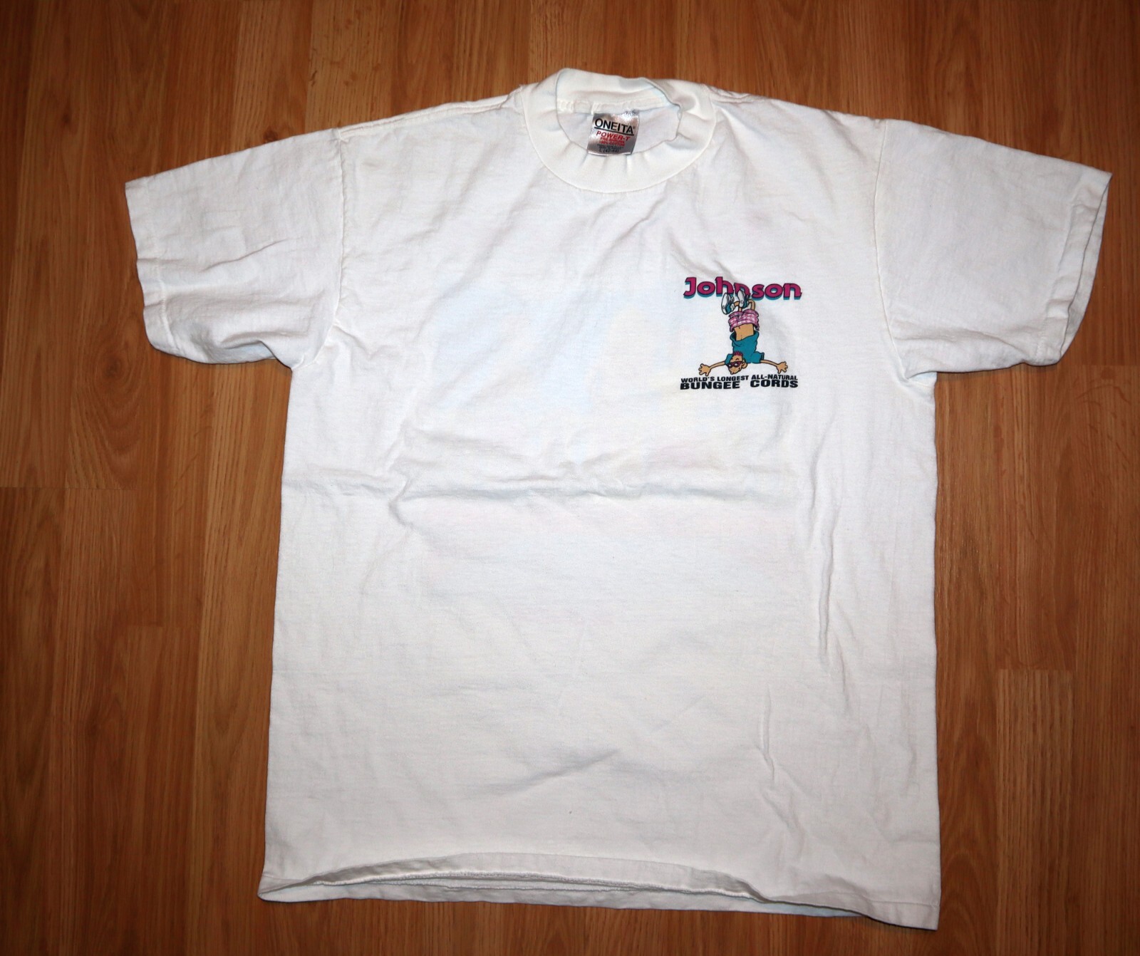 Vintage 1990s Big Johnson Bungee Cord Jumping Shirt Funny Humor 90s Large gallery
