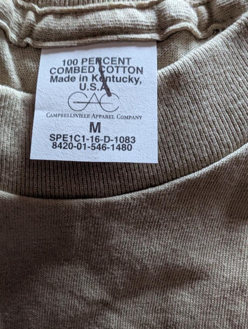 USGI T-Shirt Men's Army Tan 100% Combed Cotton (You Will Receive Two (3) gallery