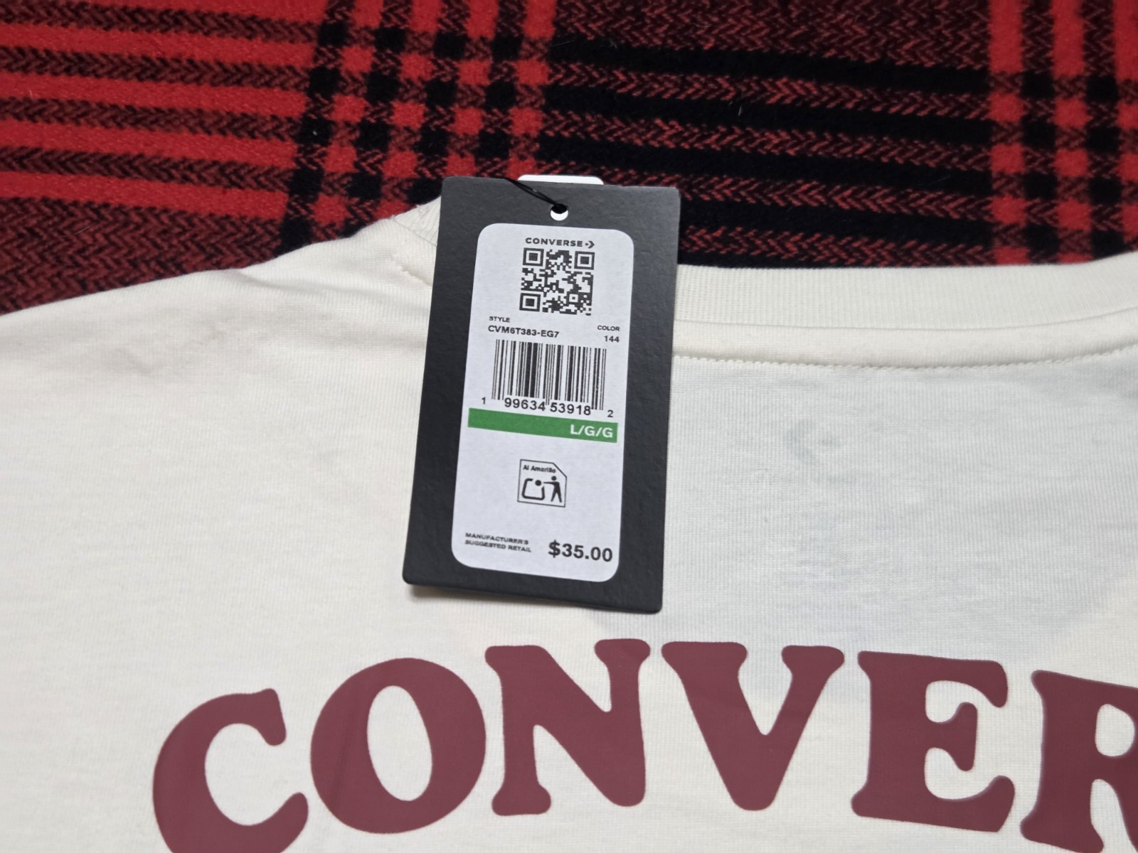 NWT Converse Men's Beige Graphic Print Shortsleeve T-Shirt gallery