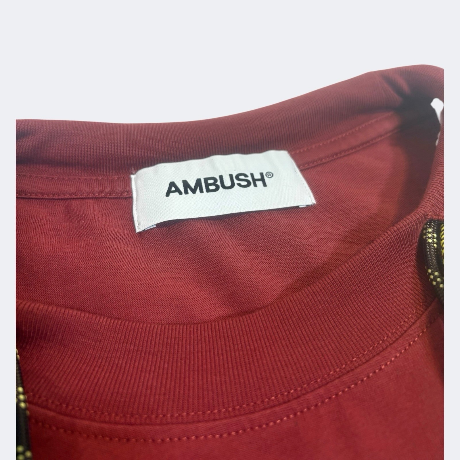 Ambush Men’s T-Shirt Size Large Crew Neck Russet Multi Cord Cotton Top RRP £325 gallery