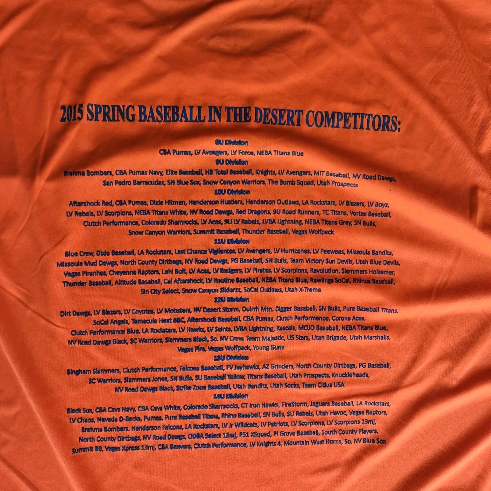 A4 2015 SPRING BASEBALL WORKOUT T-shirt Tee Shirt Size 2XL gallery