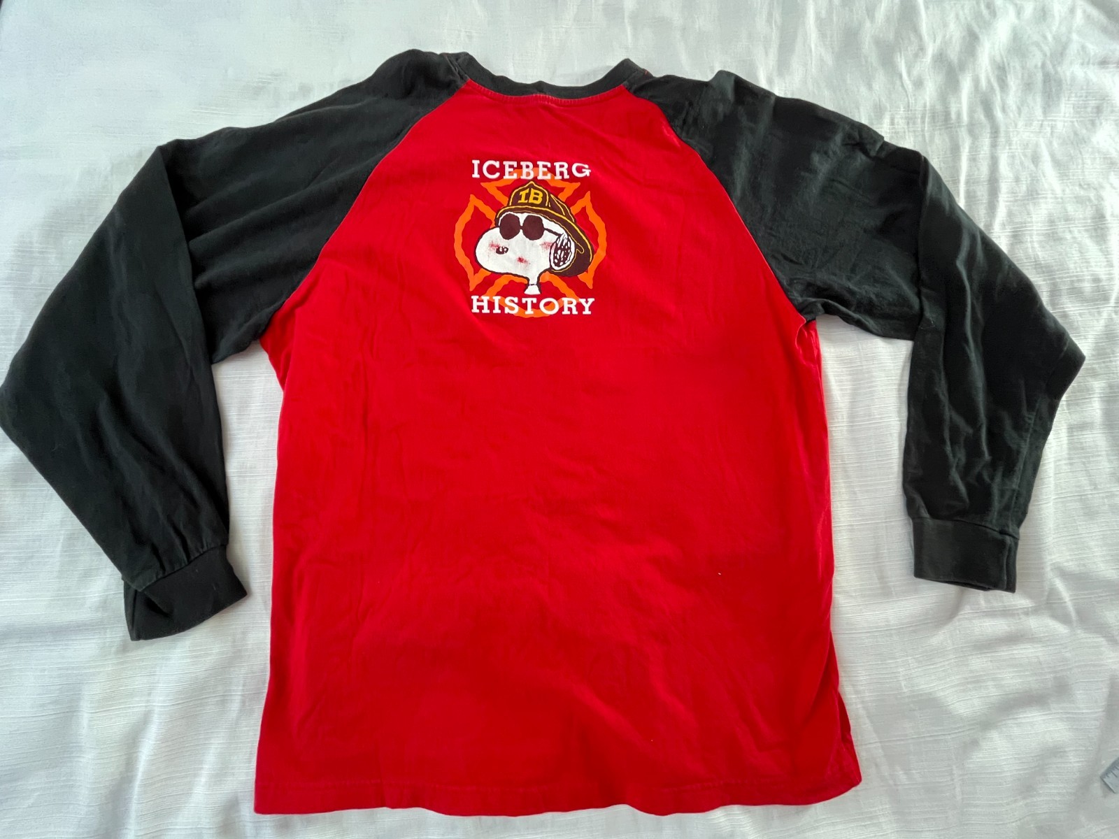 Vintage Iceberg History Peanuts Snoopy Men's Long Sleeve Shirt Size XXL ST45 gallery