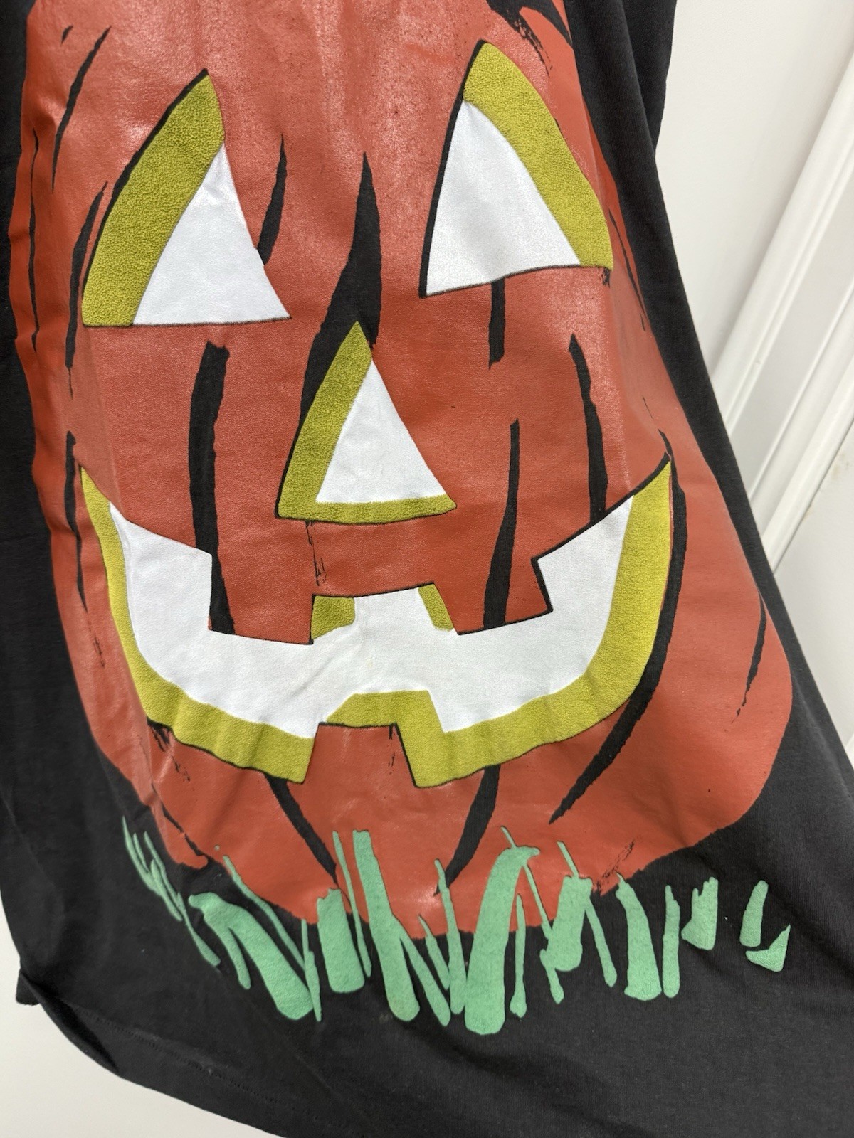Vintage Selec-T Teejays T-Shirt Pumpkin Graphic Halloween 80s Single Stitch XL gallery